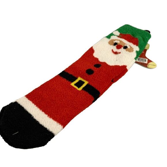Gold Medal I Women's size 6 -9 Fuzzy Santa Clause Slip Resistant Christmas Socks - Picture 4 of 8